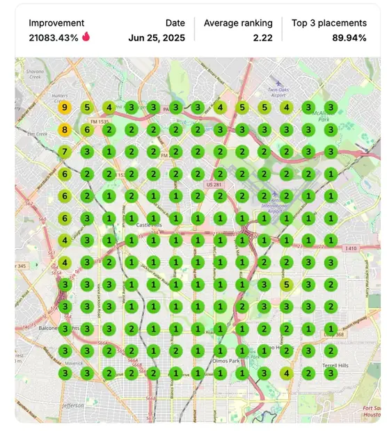 Google Maps ranking grid after for "semaglutide injections near me", Med spa / weight loss