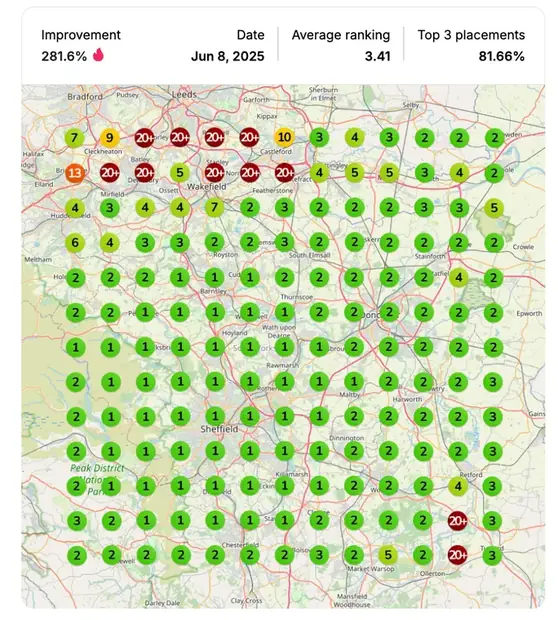Google Maps ranking grid after for "affordable marquee hire", Event hire