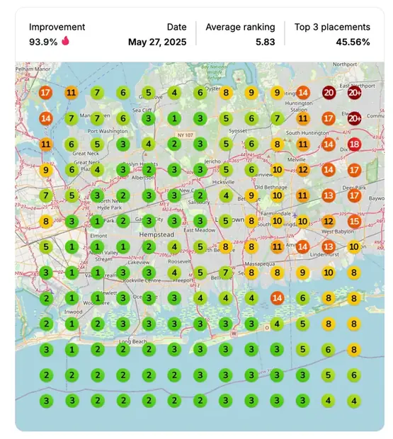 Google Maps ranking grid after for "kids soccer training", Youth sports coaching