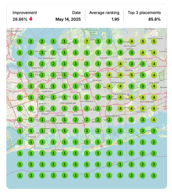 Google Maps ranking grid after for "private soccer training", Youth sports coaching