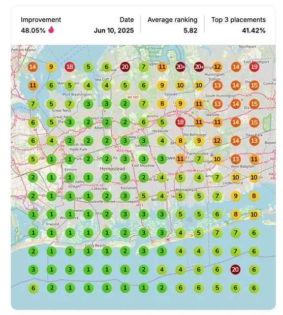 Google Maps ranking grid after for "soccer coaching", Youth sports coaching