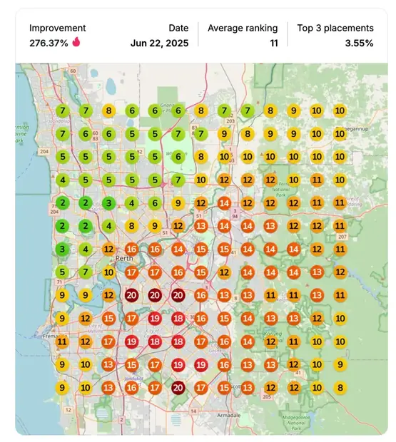 Google Maps ranking grid after for "low interest rate loans", Finance broking