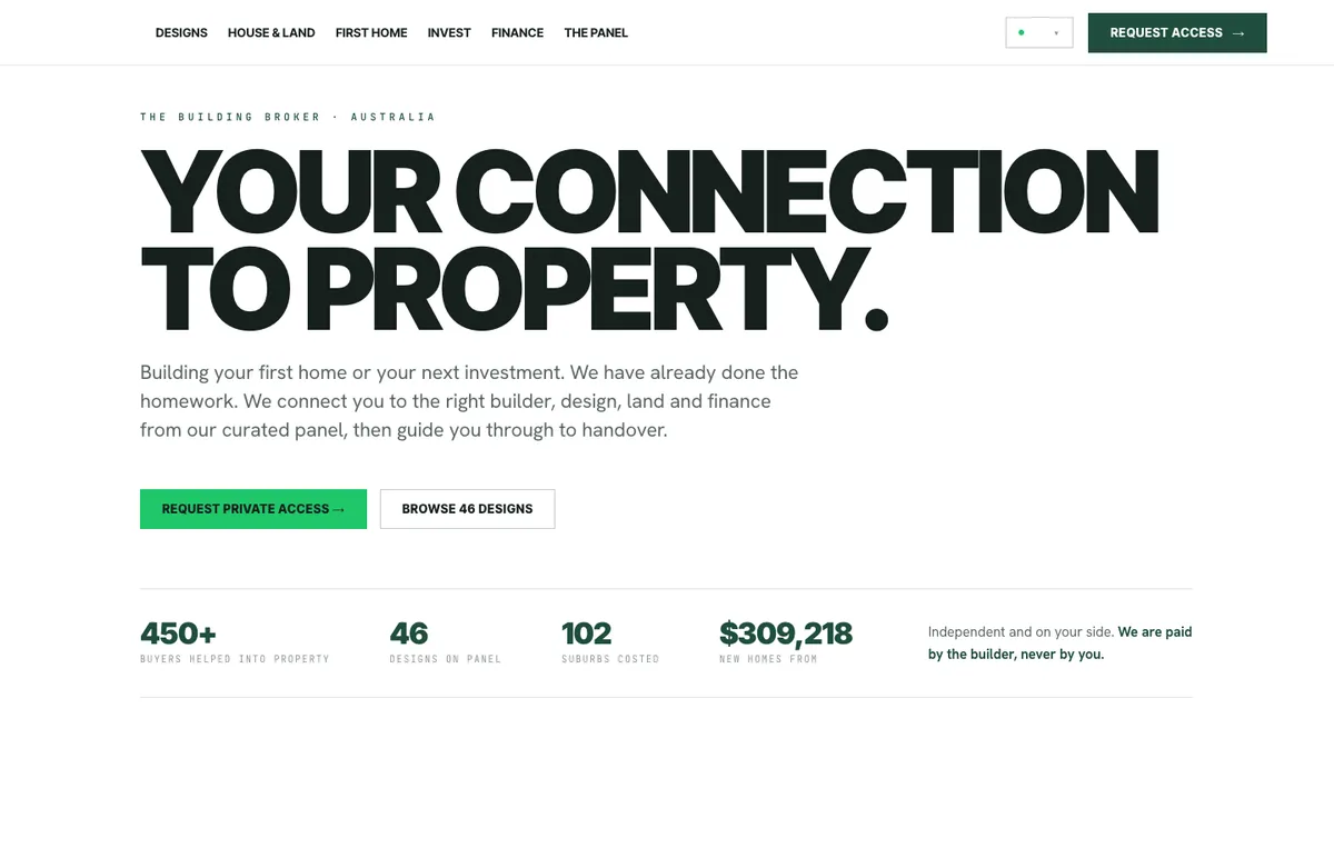 Property services website homepage, built by Rank On Maps